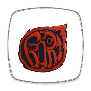 Fire, graffiti - Square fridge magnet - white - Front