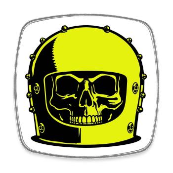Skull Helm Popart - Viereckiger Kühlschrankmagnet - Weiß - Vorne