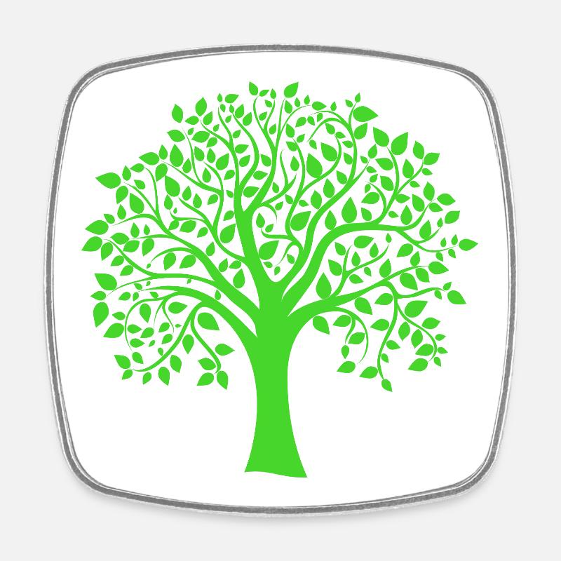 Silhouette à motif d’arbre jumbo vert - Magnet carré - blanc