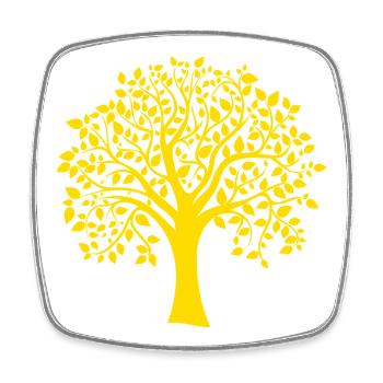 Icon Orange Jumbo Tree Print Silhouette - Square fridge magnet - white - Front
