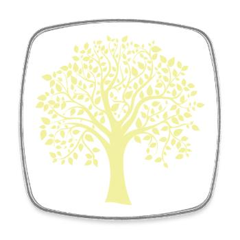 Icon Yellow Jumbo Tree Print Silhouette - Square fridge magnet - white - Front