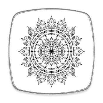 mandala - Magnet carré - blanc - Devant