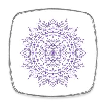 Mandala - Viereckiger Kühlschrankmagnet - Weiß - Vorne