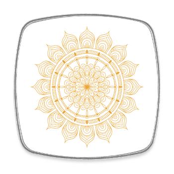 mandala - Magnet carré - blanc - Devant