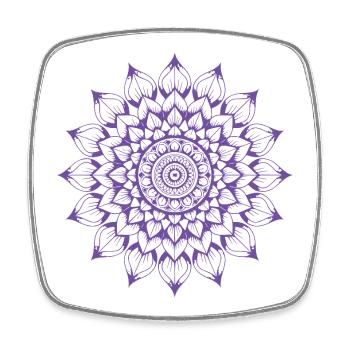 Mandala - Viereckiger Kühlschrankmagnet - Weiß - Vorne