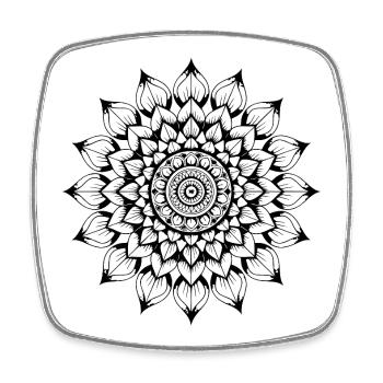Mandala - Viereckiger Kühlschrankmagnet - Weiß - Vorne