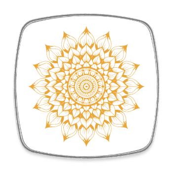 Mandala - Viereckiger Kühlschrankmagnet - Weiß - Vorne