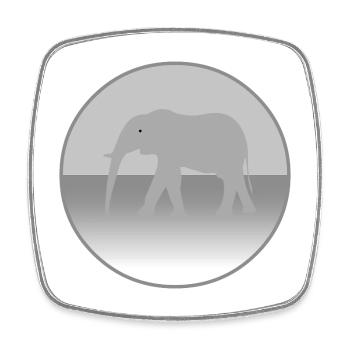 Éléphant - Magnet carré - blanc - Devant
