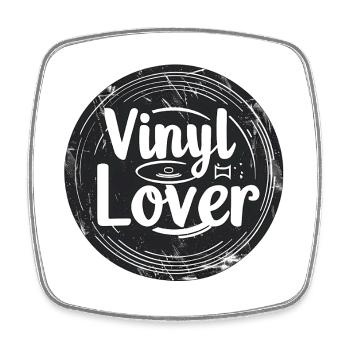 Vinyl Lover Design de musique vintage - Magnet carré - blanc - Devant