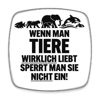 anti ZOO - Square fridge magnet - white - Front