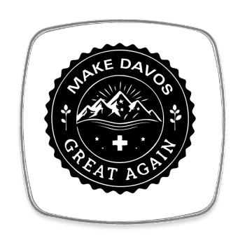 MAKE DAVOS GREAT AGAIN - Square fridge magnet - white - Front