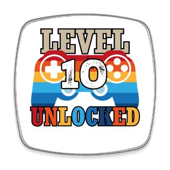 10. Geburtstag Gamer - Viereckiger Kühlschrankmagnet - Weiß - Vorne