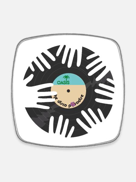 Disco Oasi Tropical - Square fridge magnet - white