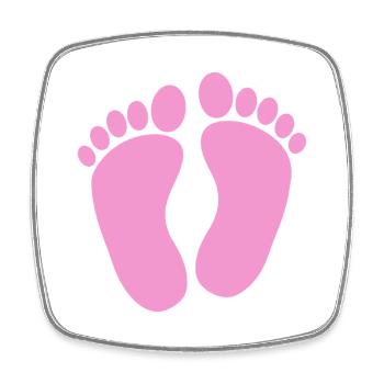 Pieds de bébé - Magnet carré - blanc - Devant