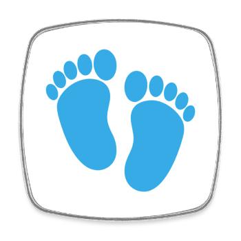 Pieds de bébé - Magnet carré - blanc - Devant
