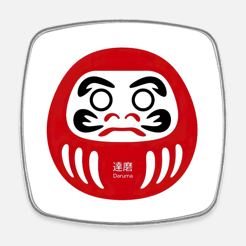 Daruma Focus - Viereckiger Kühlschrankmagnet - Weiß