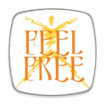 feel_free - Square fridge magnet - white - Front