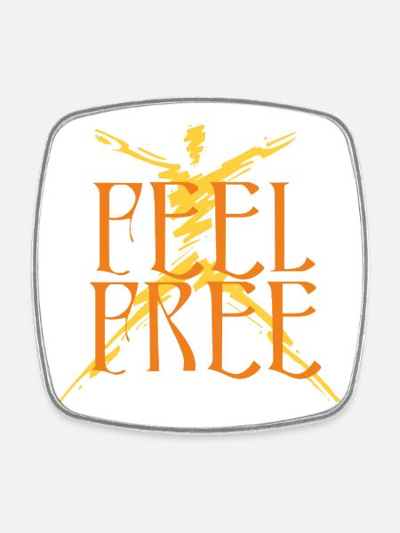 feel_free - Magnet carré - blanc