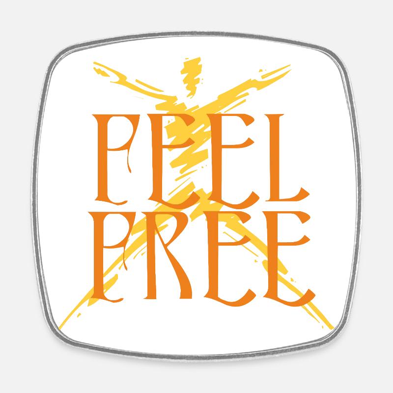 feel_free - Square fridge magnet - white