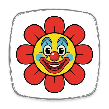Fleur de clown de carnaval, costume de fleur éclaboussée - Magnet carré - blanc - Devant