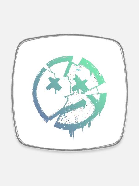 Cercle grunge avec X – Imprimé - Magnet carré - blanc