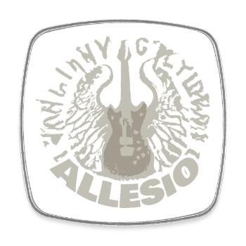 Allesio en tant que guitare - Magnet carré - blanc - Devant