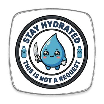 Stay Hydrated Killer Cute - Square fridge magnet - white - Front