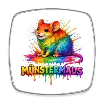 Munster Mouse Rainbow - Square fridge magnet - white - Front