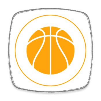 Basketball-Universitätswappen - Viereckiger Kühlschrankmagnet - Weiß - Vorne