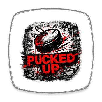 Pucked Up Graffiti Punk - Viereckiger Kühlschrankmagnet - Weiß - Vorne