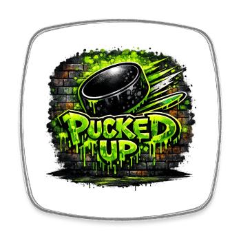 Pucked Up Graffiti Neon  - Viereckiger Kühlschrankmagnet - Weiß - Vorne