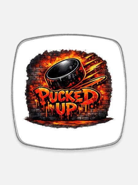 Firepuck Graffiti - Magnet carré - blanc
