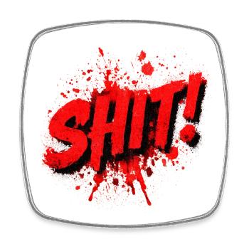 Shit Graffiti Splash - Viereckiger Kühlschrankmagnet - Weiß - Vorne