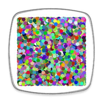 Colorful confetti circles - Square fridge magnet - white - Front