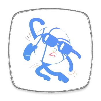 Blue ball - Square fridge magnet - white - Front