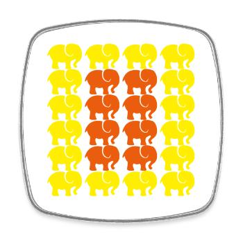 Elephant - Square fridge magnet - white - Front