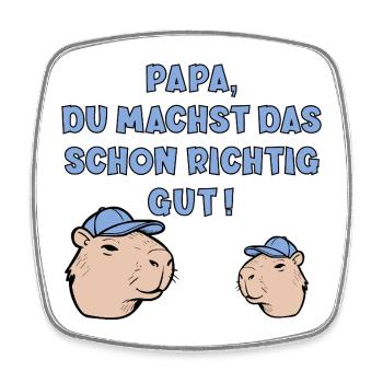 DAD CHILD - FATHER'S DAY CAPYBARA - Square fridge magnet - white - Front