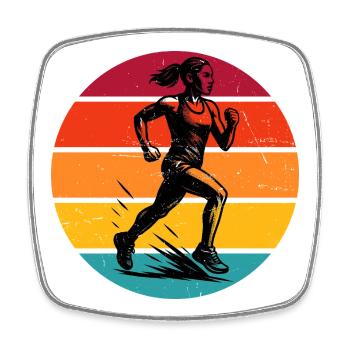 Illustration de course pour la course - Magnet carré - blanc - Devant