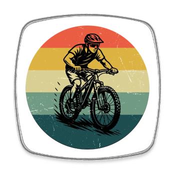 Motif de VTT minimaliste - Magnet carré - blanc - Devant