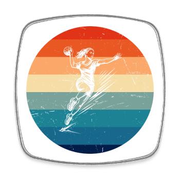 Klassisches Handball Motiv fuer Frauen - Viereckiger Kühlschrankmagnet - Weiß - Vorne