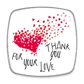 thank you - Square fridge magnet - white - Front