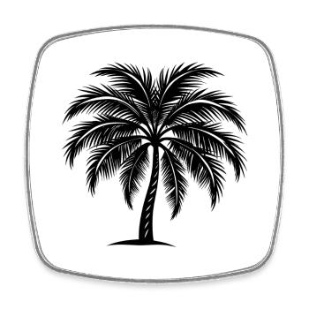 Palme - Viereckiger Kühlschrankmagnet - Weiß - Vorne
