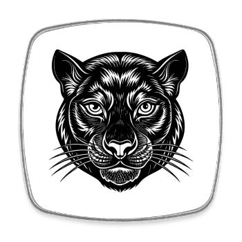 Panther face - Square fridge magnet - white - Front
