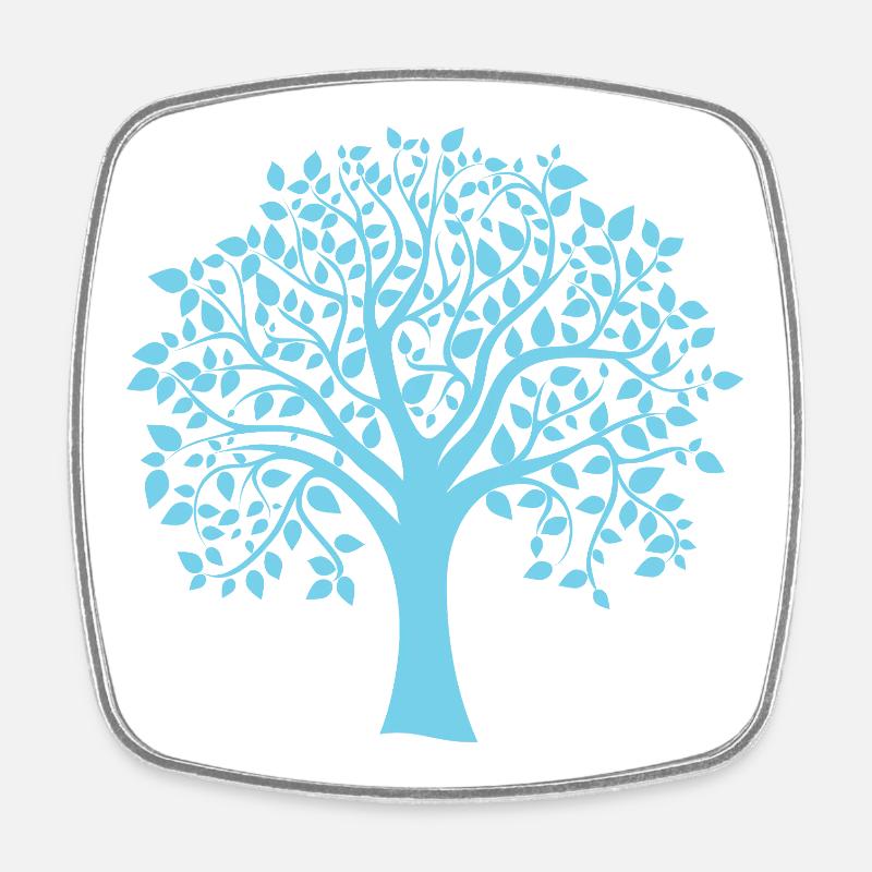 Icon Blue Jumbo Tree Print Silhouette - Viereckiger Kühlschrankmagnet - Weiß