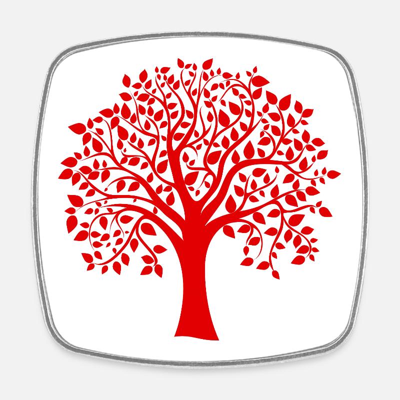 Silhouette base d’arbre jumbo rouge à motif - Magnet carré - blanc