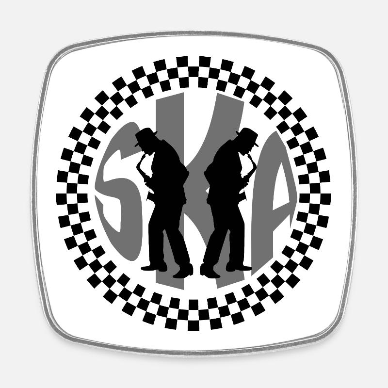 ska music - Square fridge magnet - white