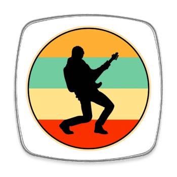 Retro Guitarist Rock Star Sunset Silhouette - Viereckiger Kühlschrankmagnet - Weiß - Vorne