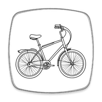 Bicycle Sport Sporty Hobby Symbol Wheel - Square fridge magnet - white - Front