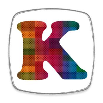 Buchstabe K - Viereckiger Kühlschrankmagnet - Weiß - Vorne