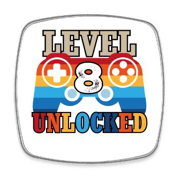 8. Geburtstag Gamer - Viereckiger Kühlschrankmagnet - Weiß - Vorne